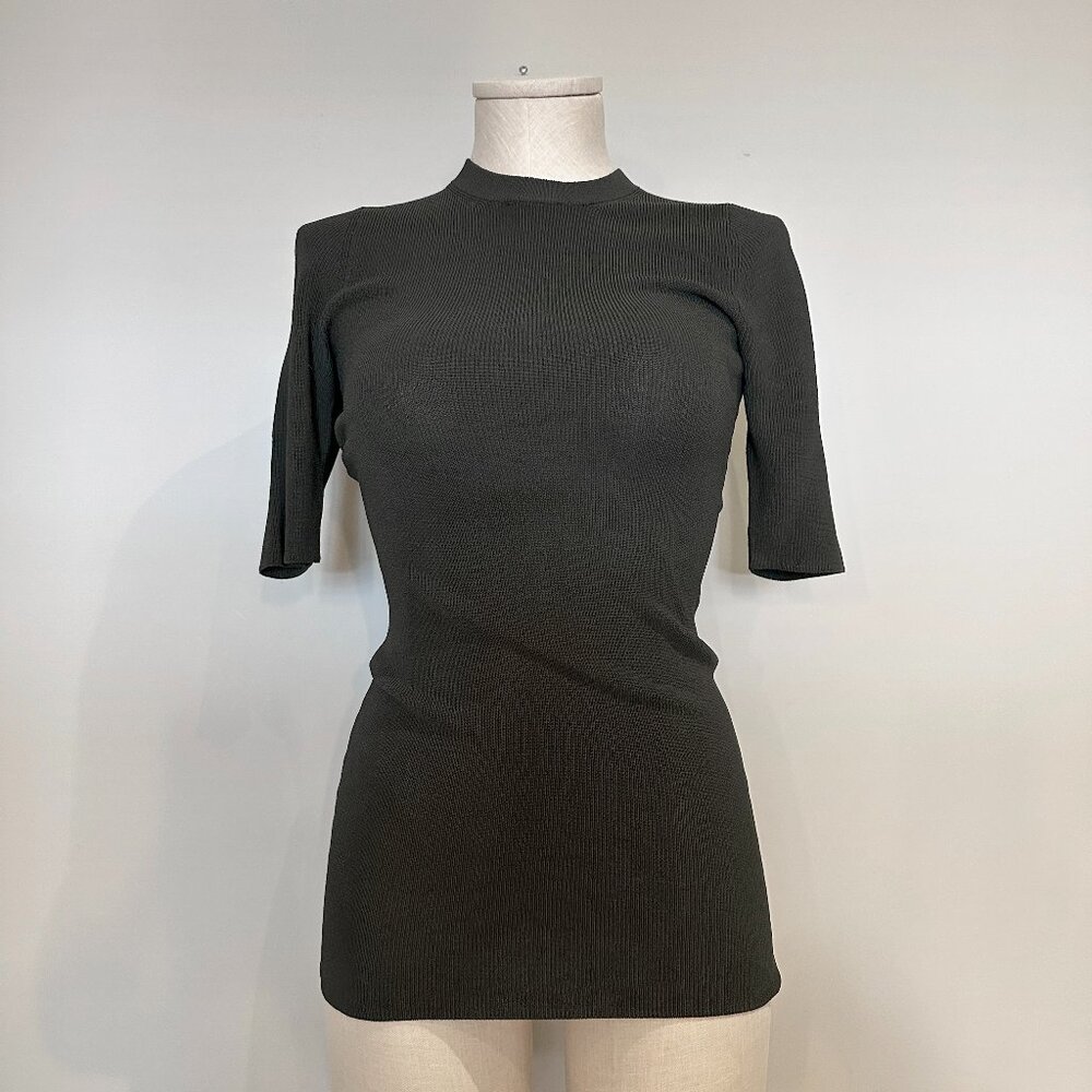 Aritzia Wilfred Knit Top Womens Size M Green 3/4 Length Sleeve Long